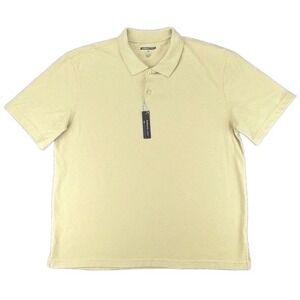 NEW Van Heusen Studio Men's XXL Beige Slim Fit Polo Shirt Menswear Short Sleeve